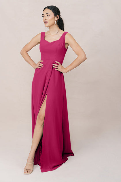 Madeline Convertible Chiffon Dress | Made To Order | Hot Pink