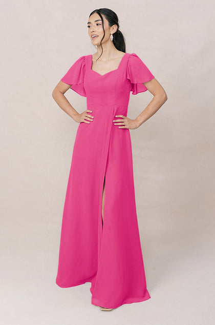 Madeline Convertible Chiffon Dress | Made To Order | Malibu Pink