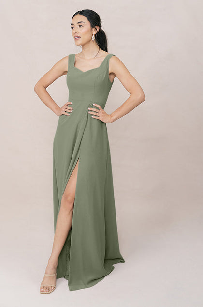Madeline Convertible Chiffon Dress | Made To Order | Moss