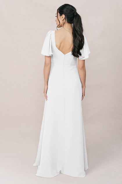 Madeline Convertible Chiffon Dress | Made To Order | White Pearl