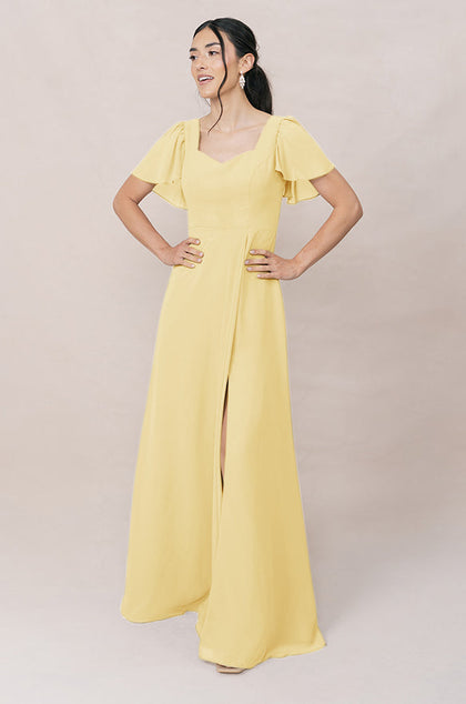 Madeline Convertible Chiffon Dress | Made To Order | Yellow
