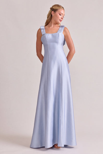 Madison Luxe Sateen Dress | Blue Mist