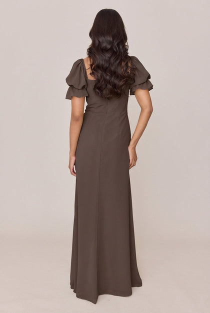 Maeve Chiffon Dress | Made To Order | Espresso