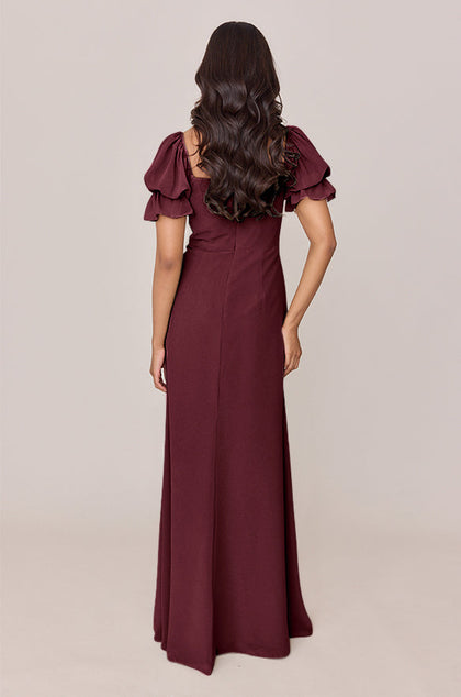 Maeve Chiffon Dress | Made To Order | Cabernet