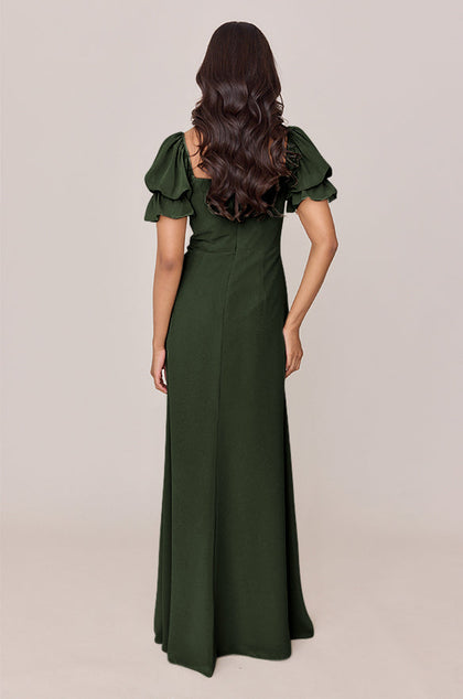 Maeve Chiffon Dress | Made To Order | Deep Olive