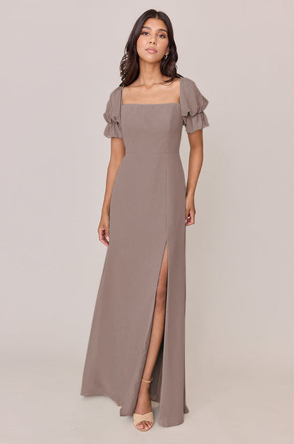 Maeve Chiffon Dress | Made To Order | Latte