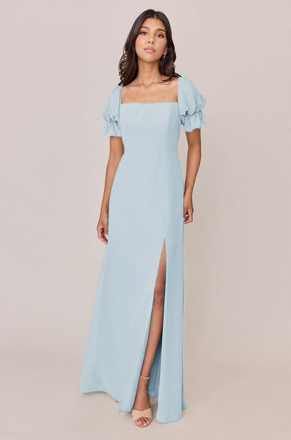 Maeve Chiffon Dress | Made To Order | Light Blue