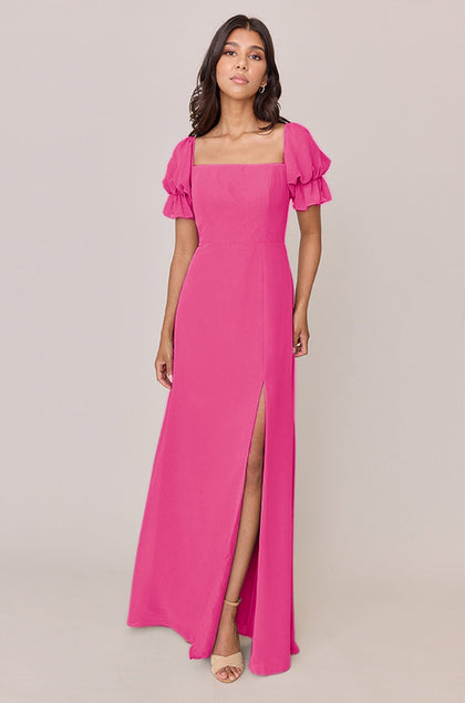 Maeve Chiffon Dress | Made To Order | Malibu Pink