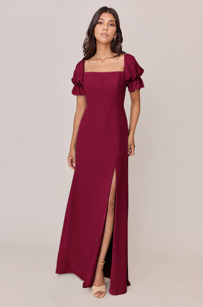 Maeve Chiffon Dress | Made To Order | Marsala