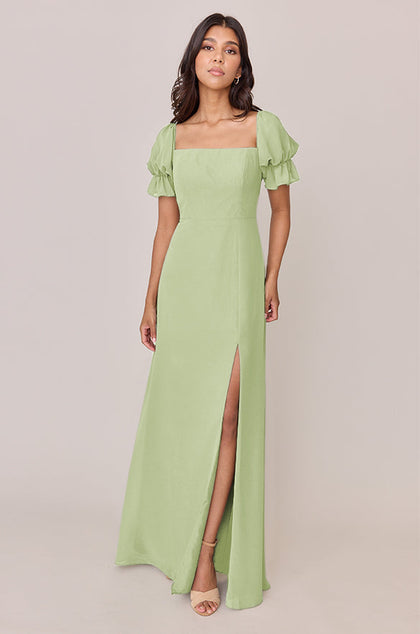 Maeve Chiffon Dress | Made To Order | Matcha