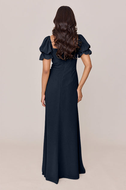Maeve Chiffon Dress | Made To Order | Navy Blue