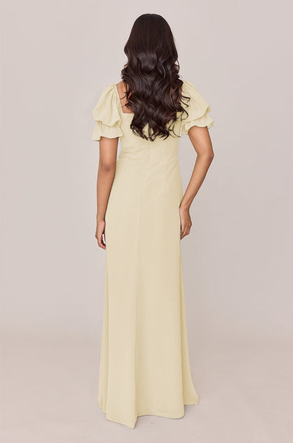 Maeve Chiffon Dress | Made To Order | Pale Yellow