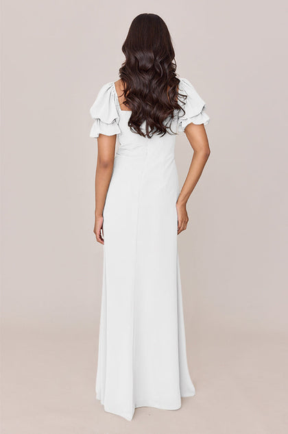 Maeve Chiffon Dress | Made To Order | White Pearl