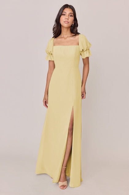 Maeve Chiffon Dress | Made To Order | Yellow