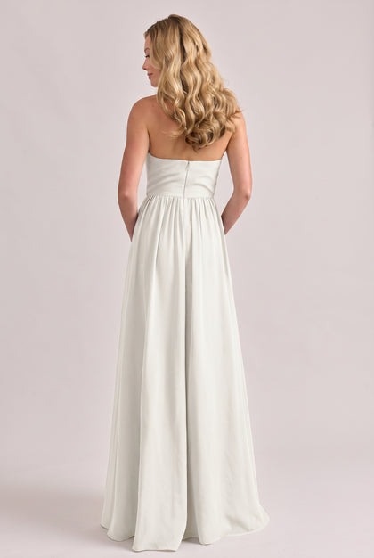 Maren Chiffon Dress | White Pearl