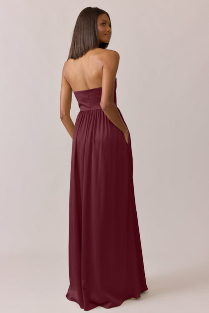 Maren Satin Dress | Made To Order | Cabernet