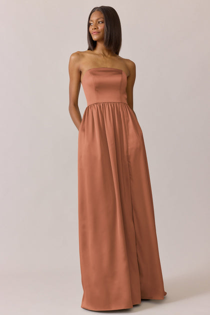 Maren Satin Dress | Made To Order | Copper
