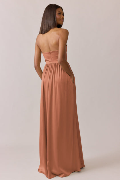 Maren Satin Dress | Made To Order | Copper