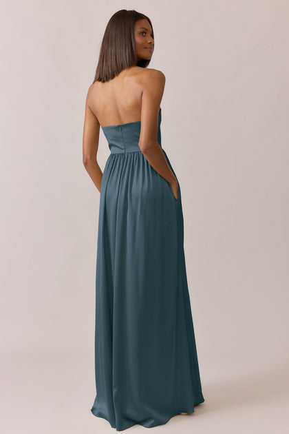 Maren Satin Dress | Made To Order | Eucalyptus