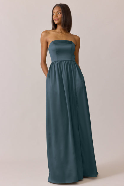 Maren Satin Dress | Made To Order | Eucalyptus