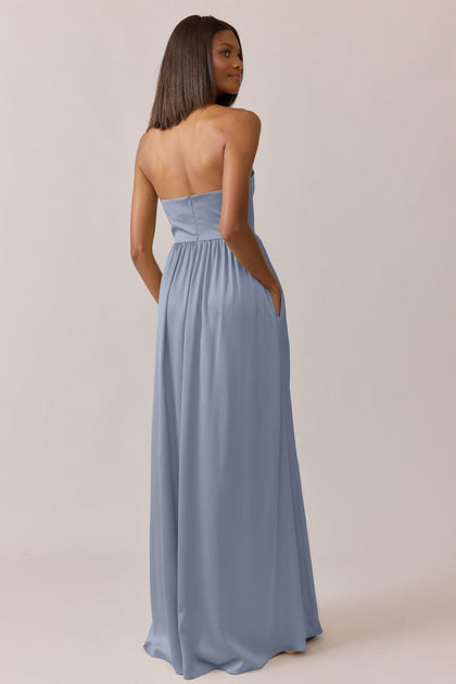 Maren Satin Dress | Made To Order | French Blue