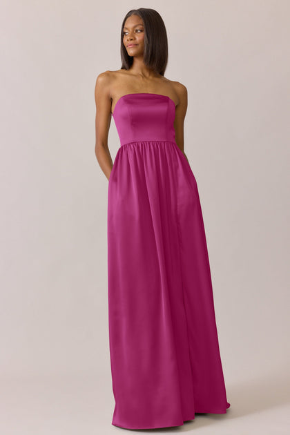 Maren Satin Dress | Made To Order | Fuchsia