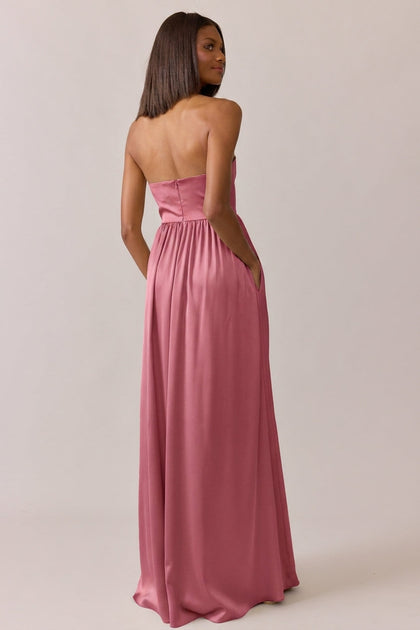 Maren Satin Dress | Made To Order | Raspberry