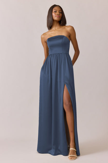 Maren Satin Dress | Made To Order | Romantic Blue