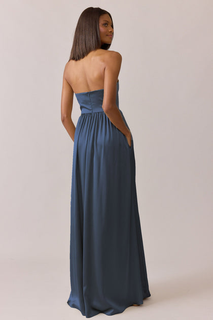 Maren Satin Dress | Made To Order | Romantic Blue