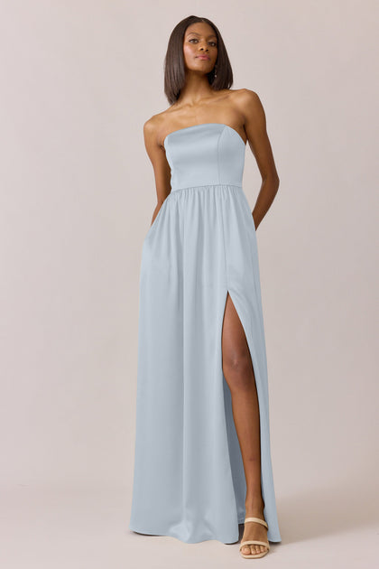 Maren Satin Dress | Made To Order | Sky Blue
