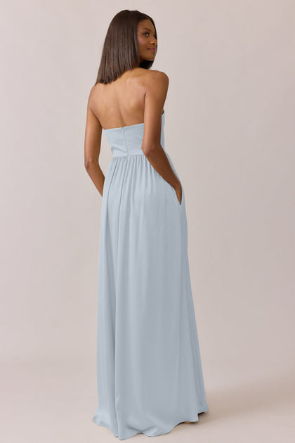 Maren Satin Dress | Made To Order | Sky Blue