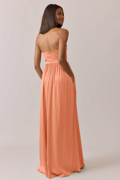 Maren Satin Dress | Made To Order | Tangerine