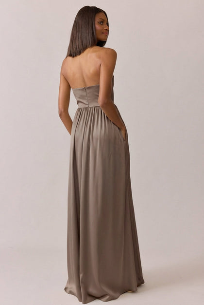 Maren Satin Dress | Made To Order | Truffle