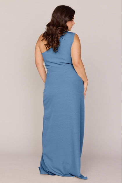 Margot Crepe Dress | Made To Order | Dusty Blue