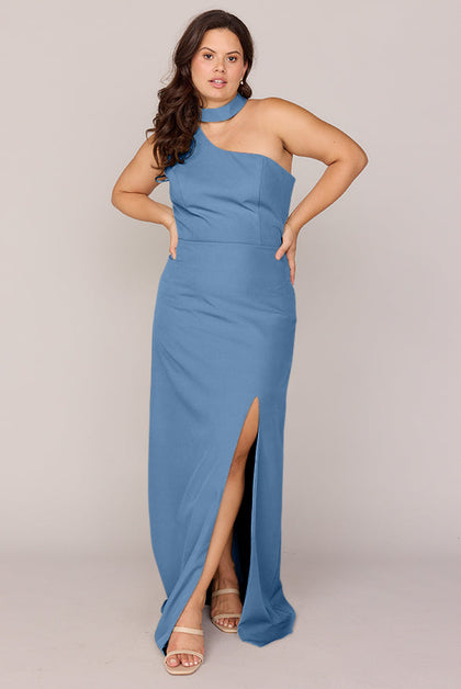 Margot Crepe Dress | Made To Order | Dusty Blue