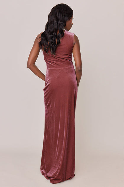 Margot Velvet Dress | Made To Order | Dusty Rose