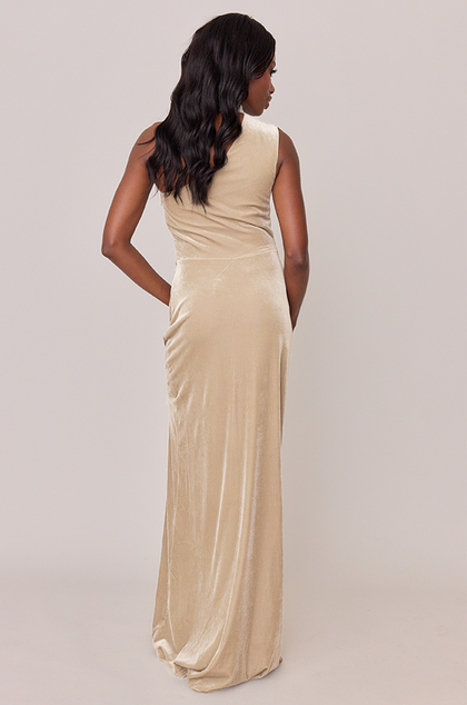 Margot Velvet Dress | Made To Order | Gold Champagne