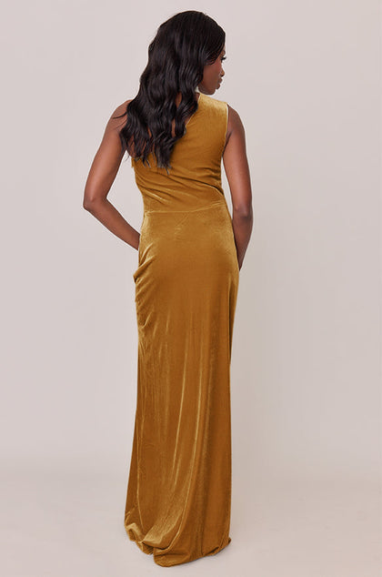Margot Velvet Dress | Made To Order | Mustard