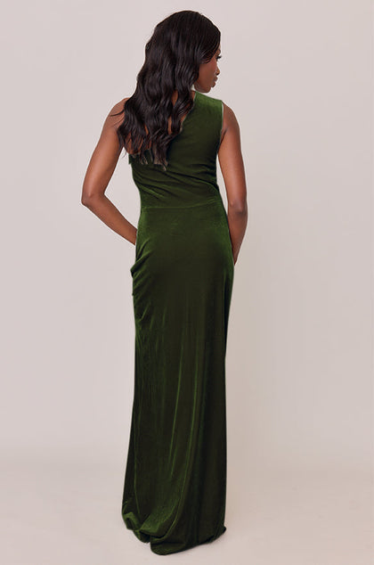 Margot Velvet Dress | Made To Order | Olive