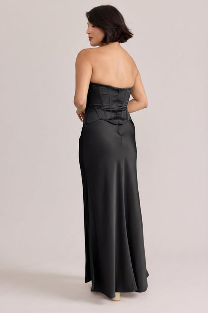 Marina Satin Dress | Made To Order | Black