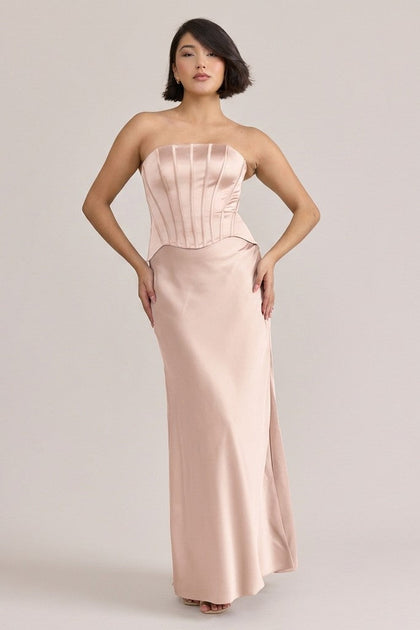 Marina Satin Dress | Made To Order | Blush