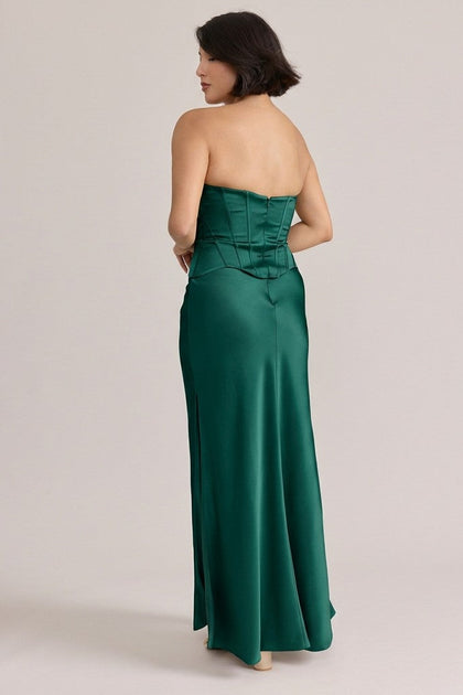 Marina Satin Dress | Made To Order | Classic Emerald