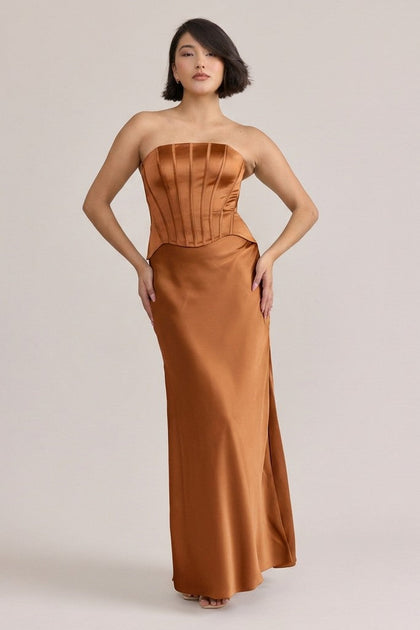 Marina Satin Dress | Made To Order | Copper