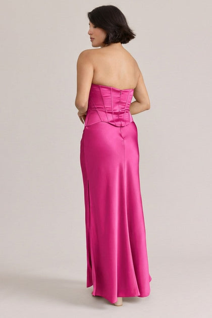 Marina Satin Dress | Made To Order | Hot Pink