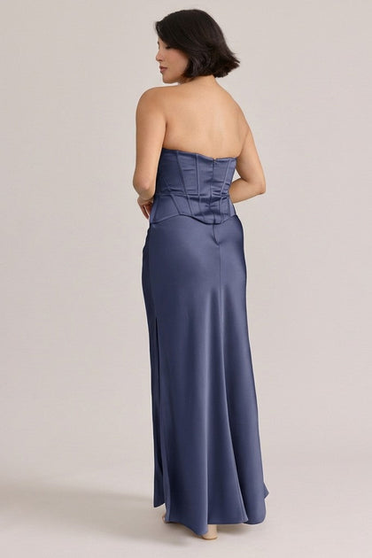 Marina Satin Dress | Made To Order | Indie Blue