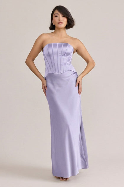 Marina Satin Dress | Made To Order | Light Lavender