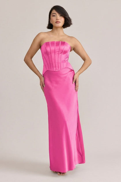 Marina Satin Dress | Made To Order | Malibu Pink