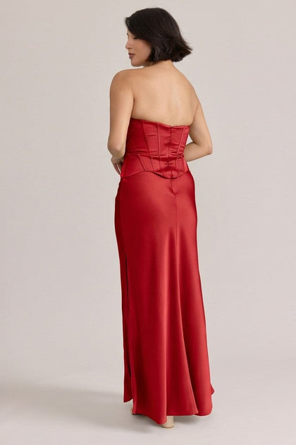 Marina Satin Dress | Made To Order | Poppy Red