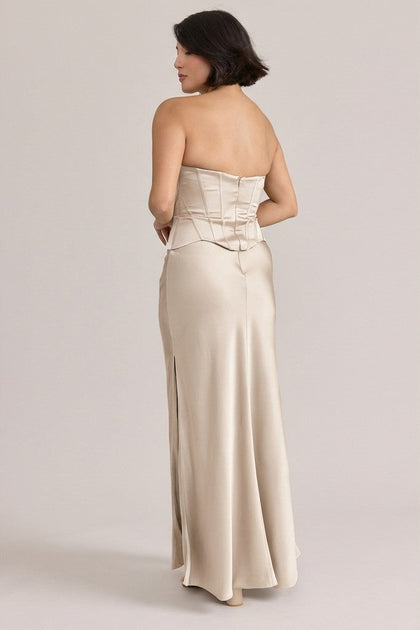 Marina Satin Dress | Made To Order | Soft Champagne