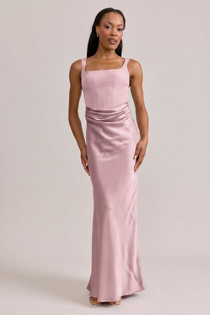 Marlowe Satin + Crepe Dress | Made To Order | Perfect Pink Crepe / Perfect Pink Satin